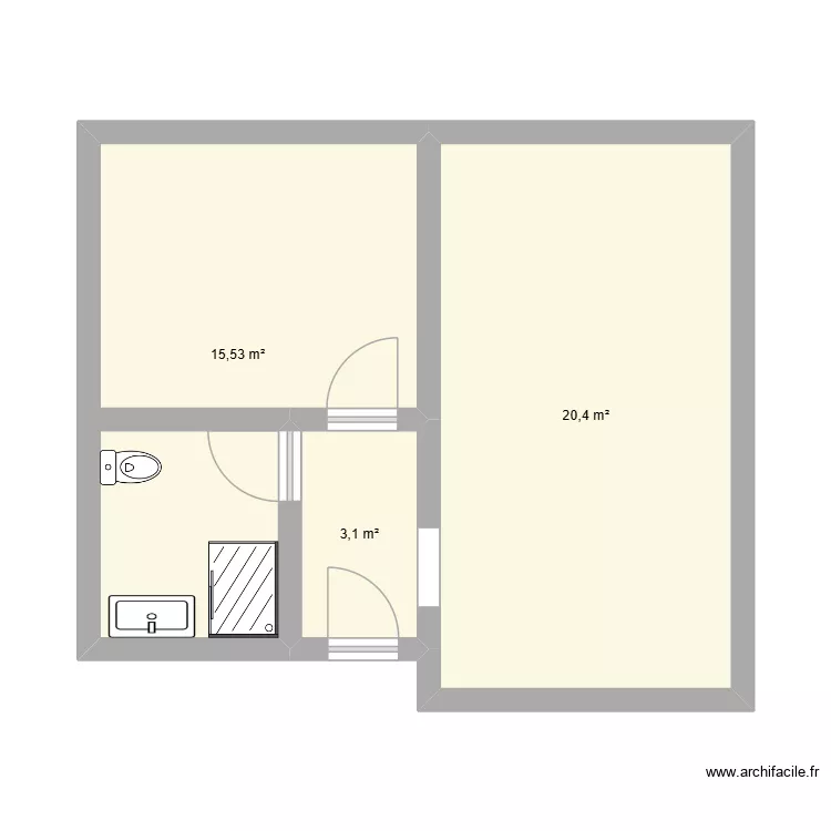 Ouguemat. Plan de 3  et 39 m²