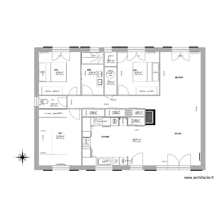 Plan projet 1_Paron. Plan de 12  et 92 m²