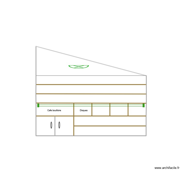 Mur coté bureau avec porte. Plan de 0 pièce et 0 m2