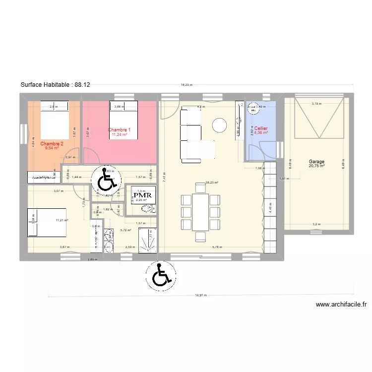 CALDU Propo 4.1. Plan de 9  et 109 m²