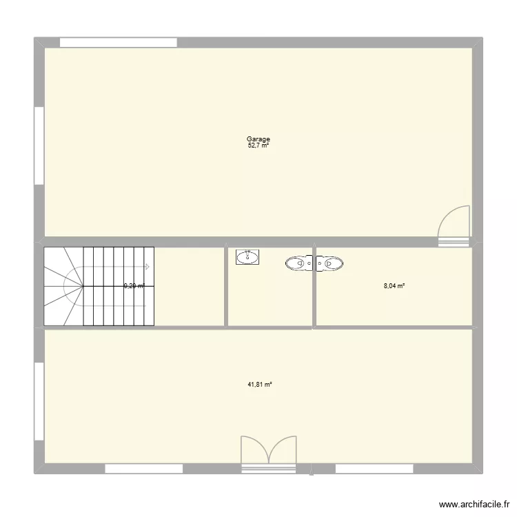 Rez de chauss&eacute;e. Plan de 4  et 112 m²