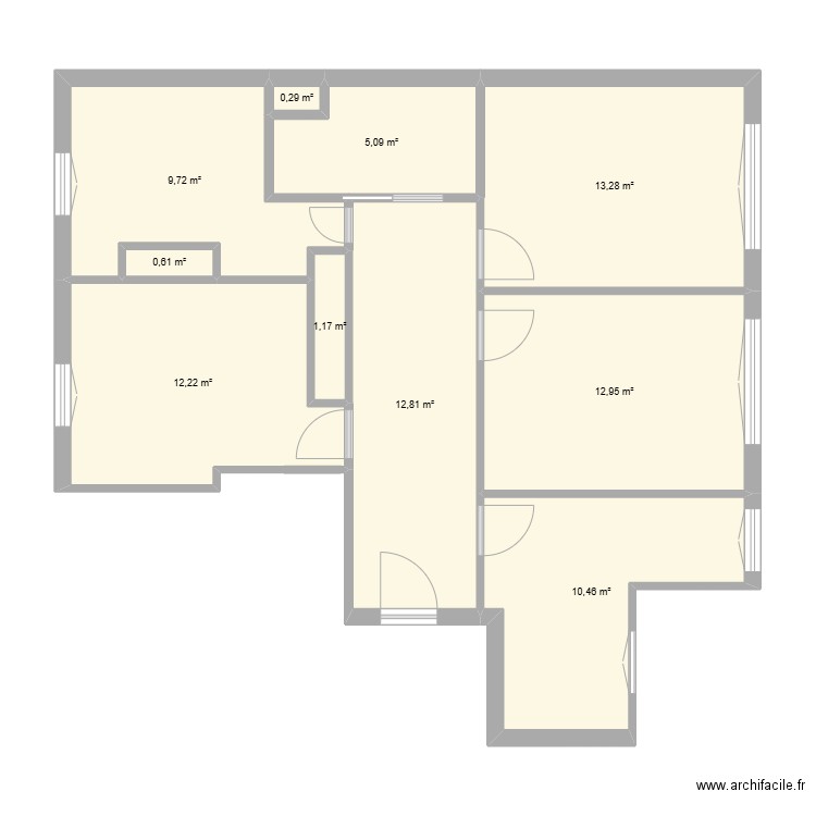 local pro répartition bureau. Plan de 10 pièces et 79 m2