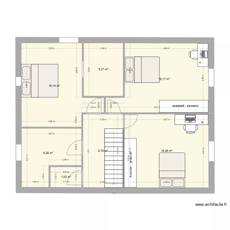 derni&egrave;re version. Plan de 7  et 78 m²