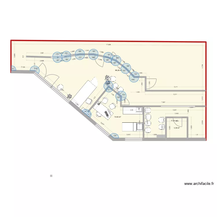 raph 5. Plan de 4  et 116 m²