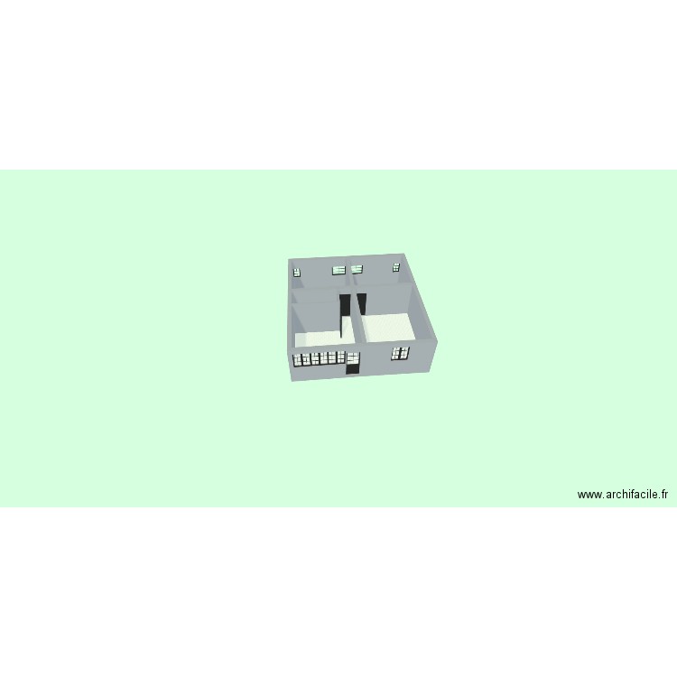 bungalow. Plan de 4 pièces et 60 m2