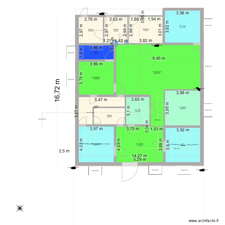 Boulouparis-0. Plan de 14 pièces et 211 m2