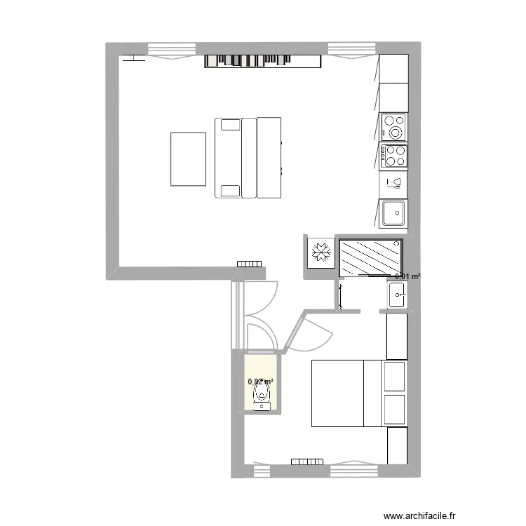 Jeanne 4. Plan de 2 et 1 m² Jeanne 4. Plan de 2 et 1 m²