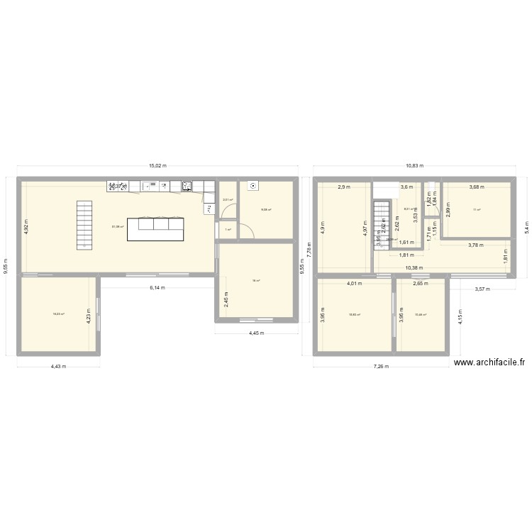 plan 1 valérie. Plan de 11 pièces et 170 m2