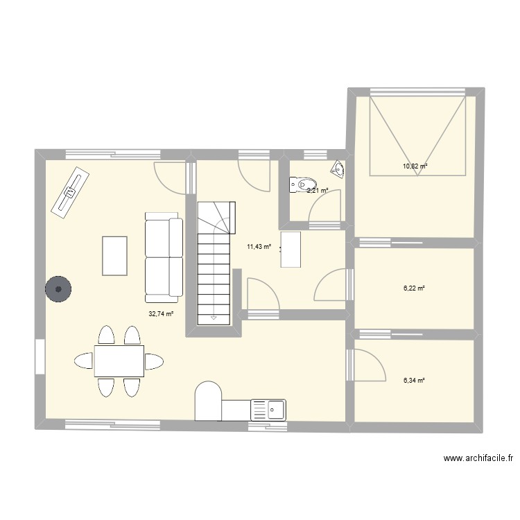 création maison plan2. Plan de 6 pièces et 70 m2