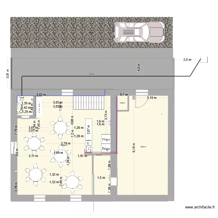 Etage Chai Maz&eacute;e V2026-23062026. Plan de 3  et 132 m²