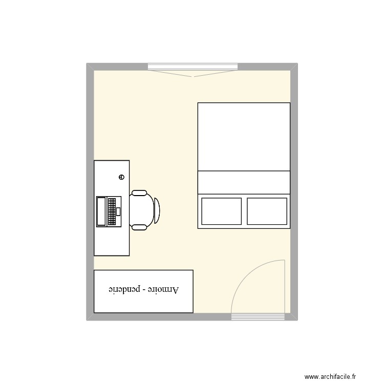 ESTh. Plan de 1 pièce et 11 m2