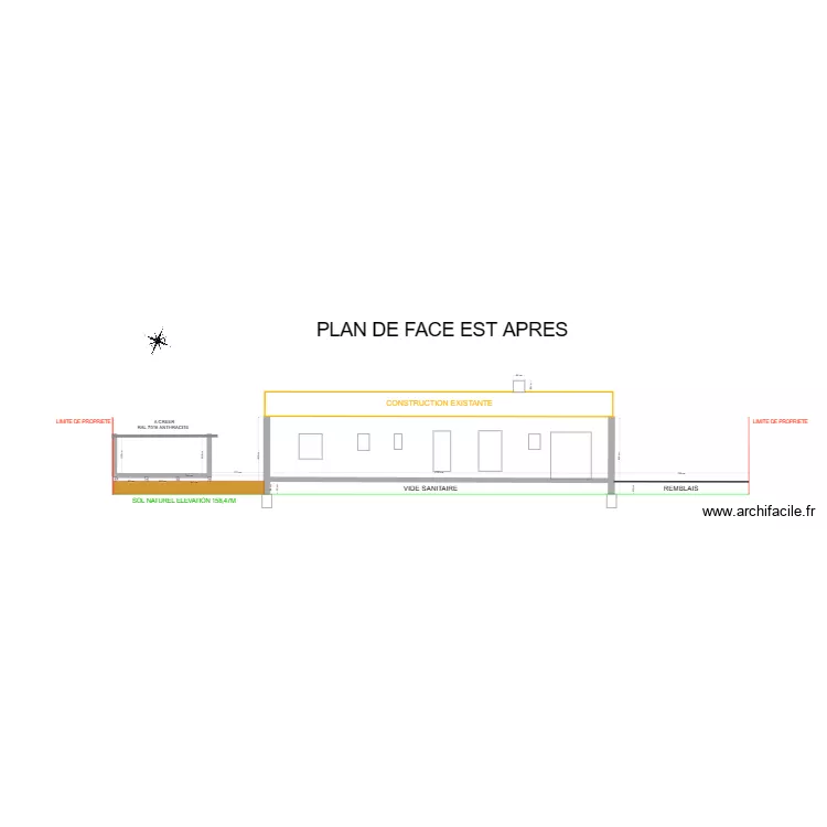 FACADE EST. Plan de 