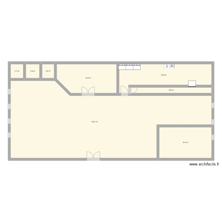 plan resto anto. Plan de 8 pièces et 210 m2