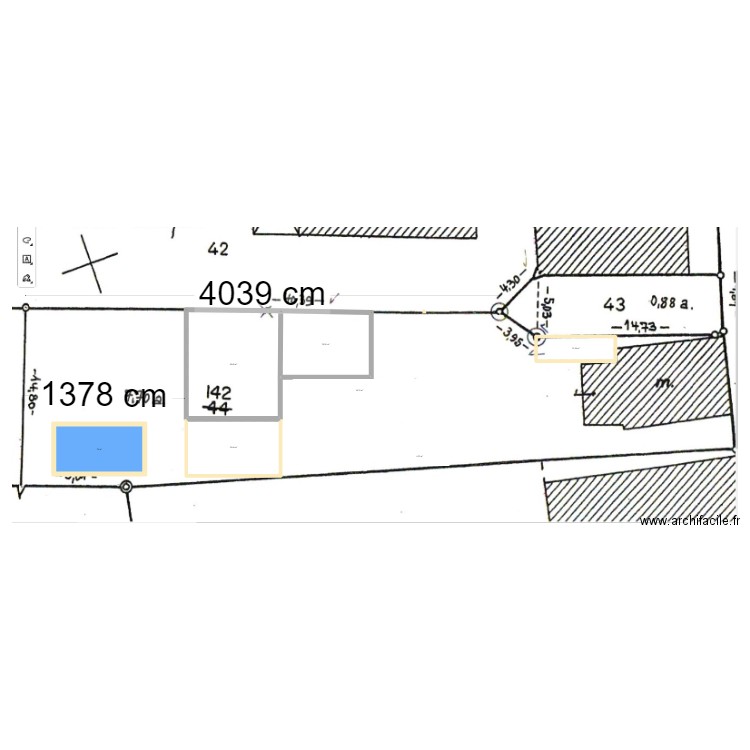 plan cour. Plan de 7 pièces et 208 m2