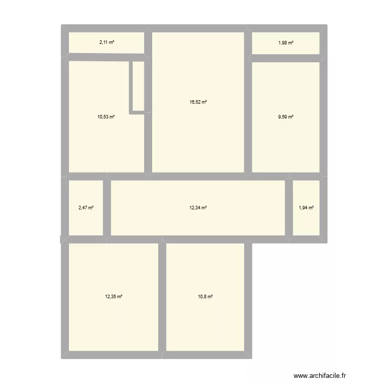 ave Gen 2. Plan de 10  et 81 m²
