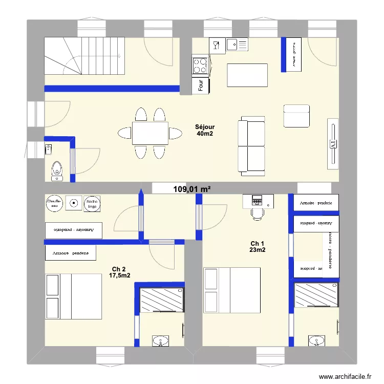 Apt RDC Hugues v1. Plan de 