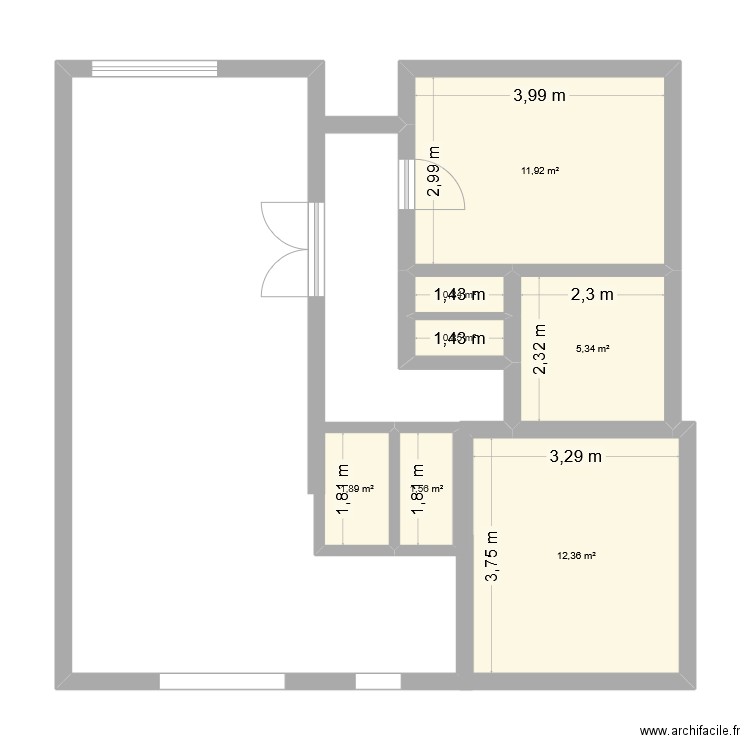 Haut maison Valérie. Plan de 7 pièces et 35 m2