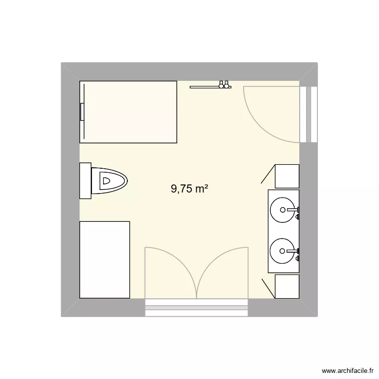 Projet Deroanne. Plan de 1  et 10 m²