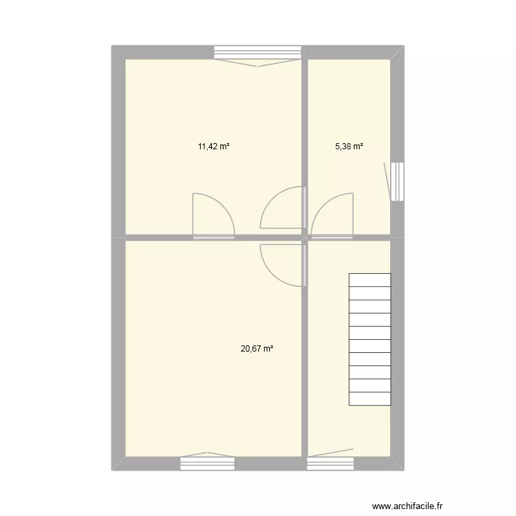 Géronstére etage 2. Plan de 3 Pièces et 37 m² Géronstére etage 2. Plan de 3 Pièces et 37 m²