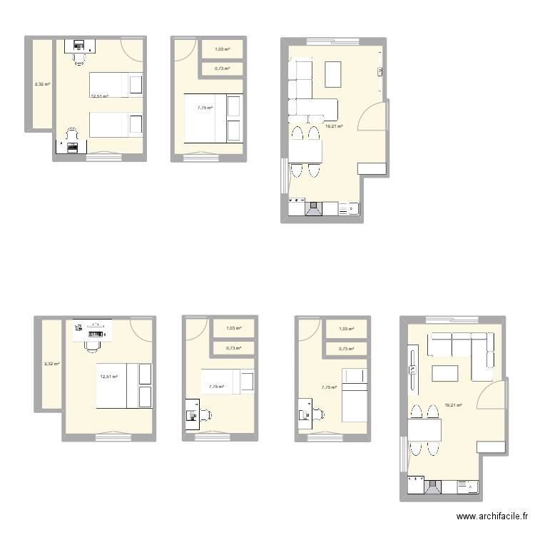 Sunset2. Plan de 15 pièces et 97 m2