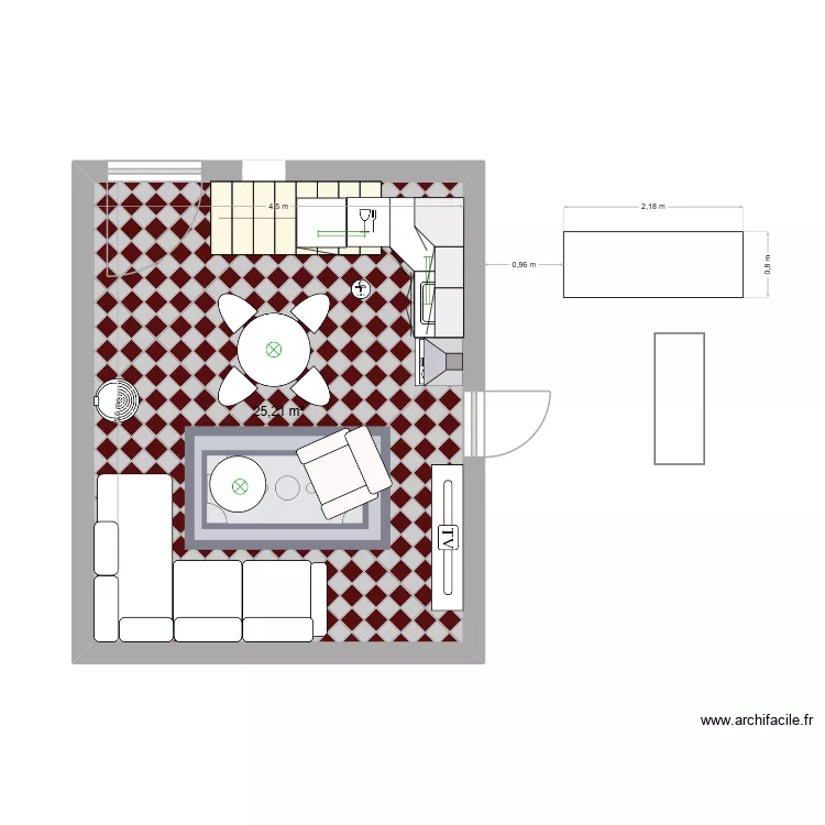 16-01 La Touche. Plan de 1 pièce et 25 m²