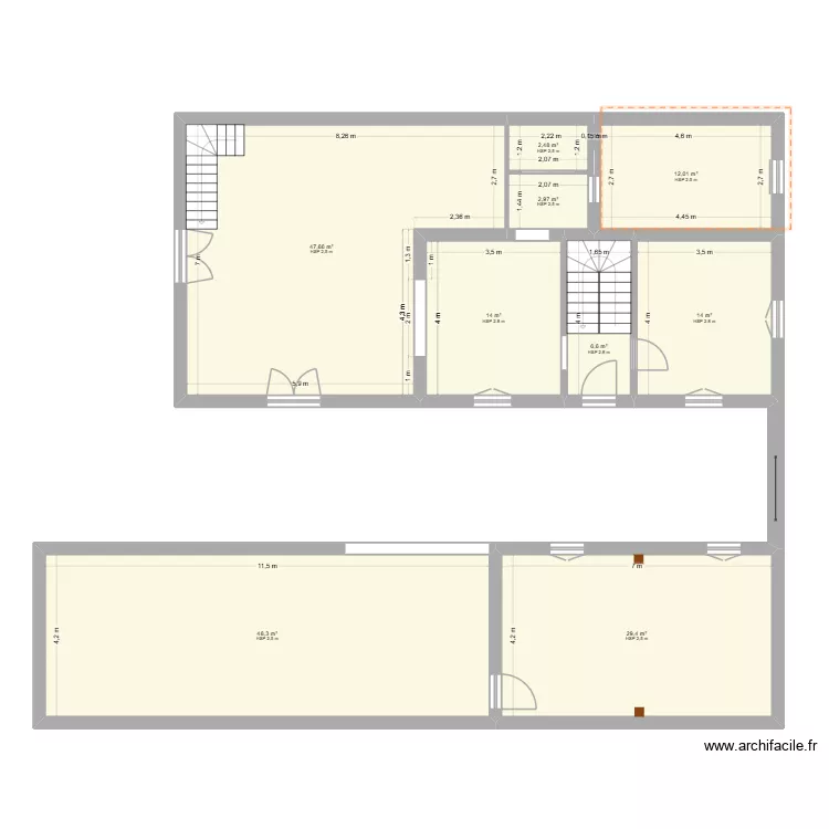 BM75 Lucé RdCh. Plan de 9 Pièces et 177 m² BM75 Lucé RdCh. Plan de 9 Pièces et 177 m²