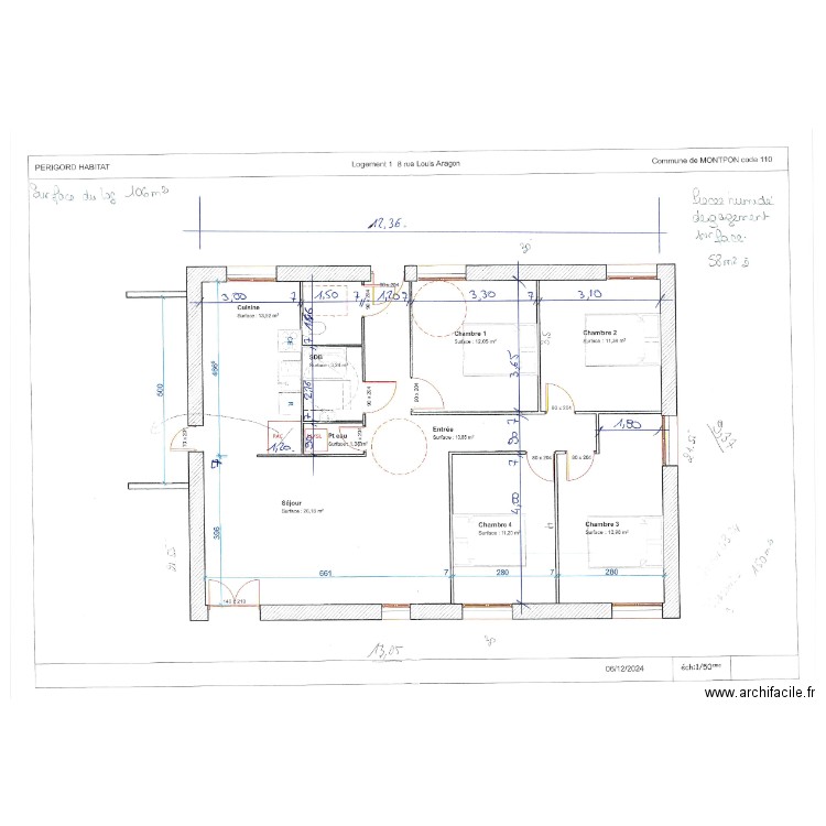 Péri Hab Vauclaire Log 1. Plan de 0 pièce et 0 m2