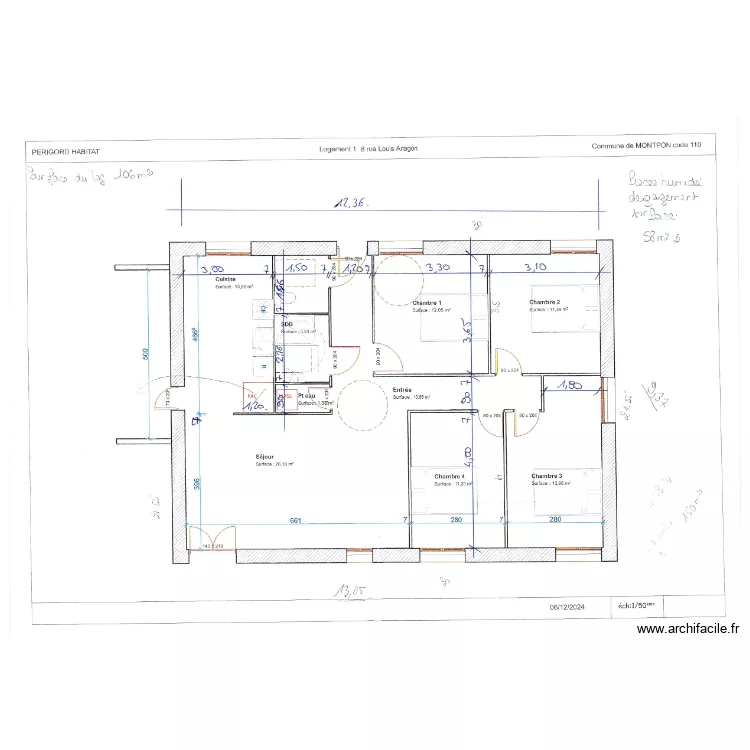 Péri Hab Vauclaire Log 1. Plan de Péri Hab Vauclaire Log 1. Plan de