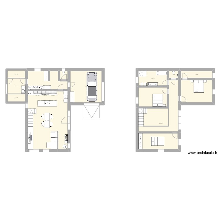 Hangar 2. Plan de 13 pièces et 201 m2