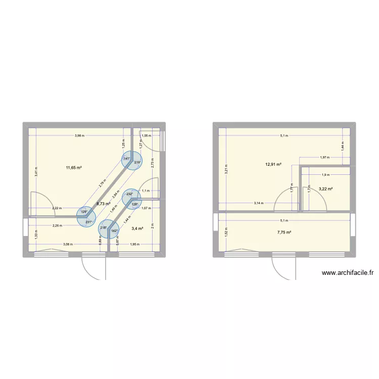 Carrière. Plan de 6 et 48 m² Carrière. Plan de 6 et 48 m²
