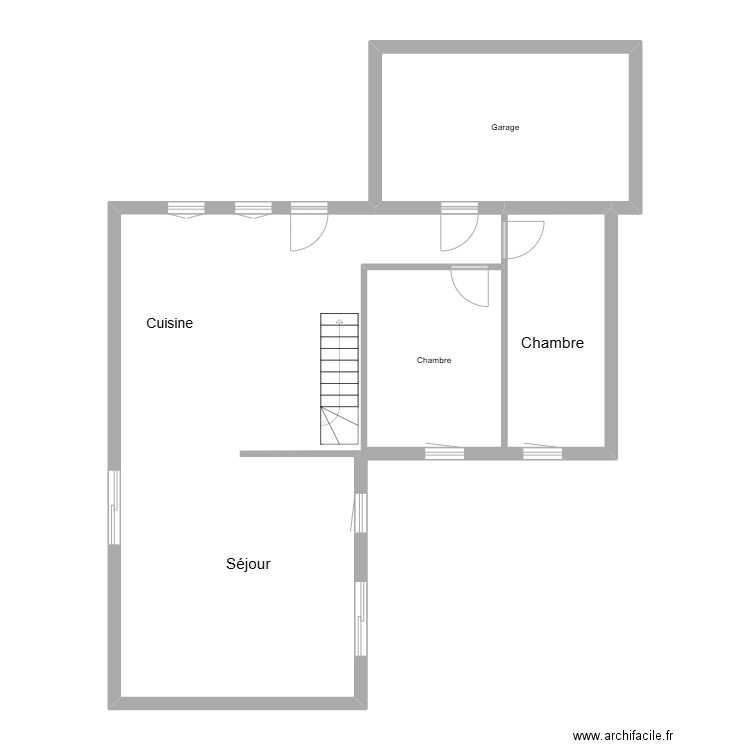 AIME RDC. Plan de 2 pièces et 28 m2