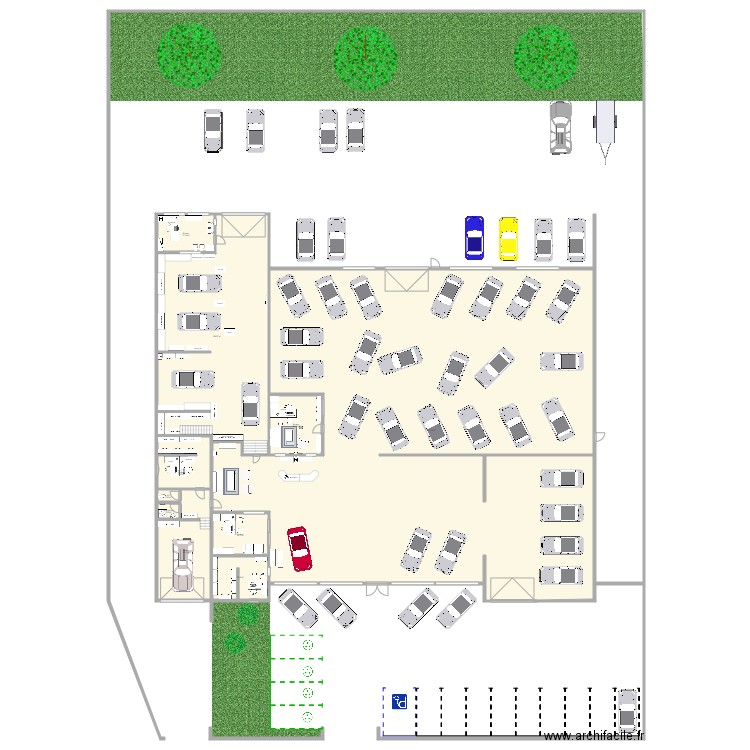 events auto atelier MG. Plan de 12 pièces et 1251 m2