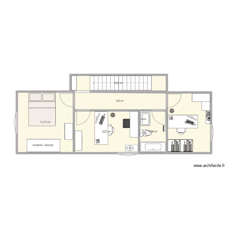 Etage. Plan de 6 et 44 m² Etage. Plan de 6 et 44 m²