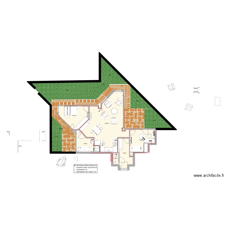 Renaudie précis v2 réseau élec. Plan de 7 pièces et 77 m2