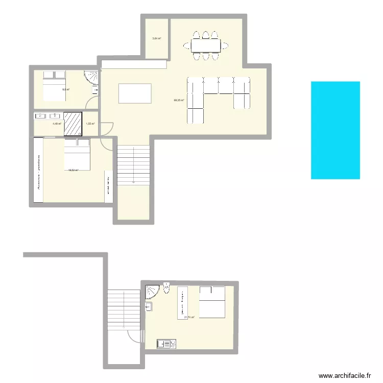 PROJET MONTILATI 2. Plan de 6  et 128 m²