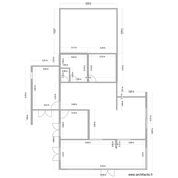 plan maison. Plan de 6  et 76 m²