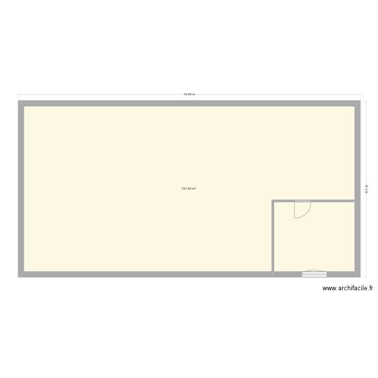 plan test 1. Plan de 1 pièce et 127 m2