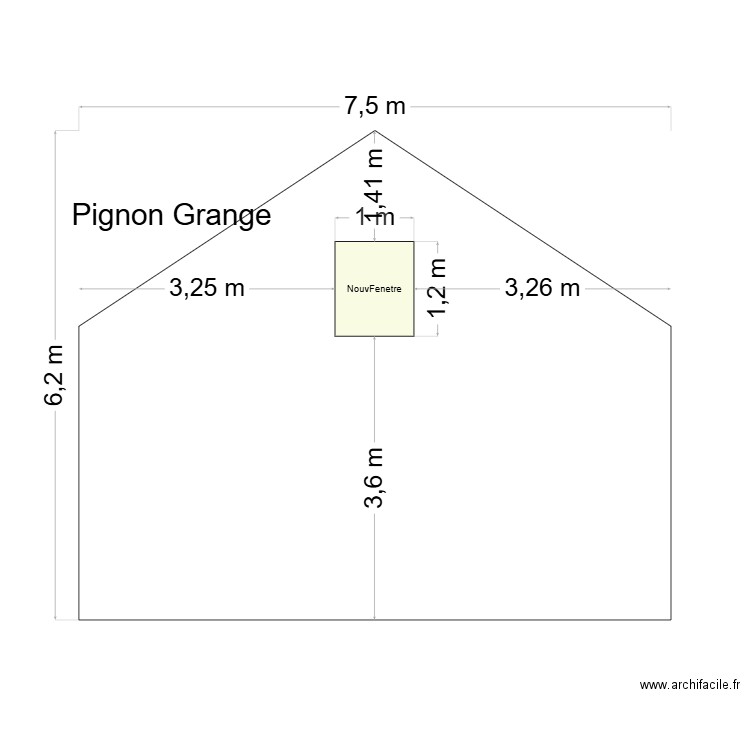Plan Pignon Ouv Grange. Plan de 0 pièce et 0 m2
