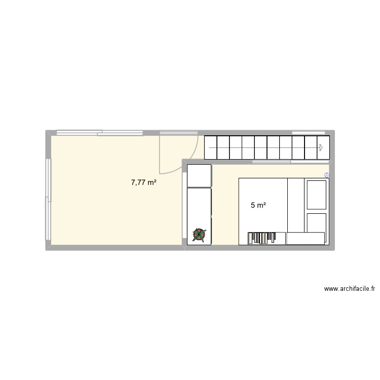 TINY 3. Plan de 2 pièces et 13 m2