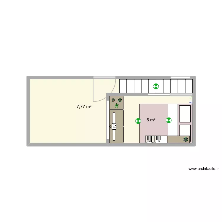 TINY 3. Plan de 2 pièces et 13 m²