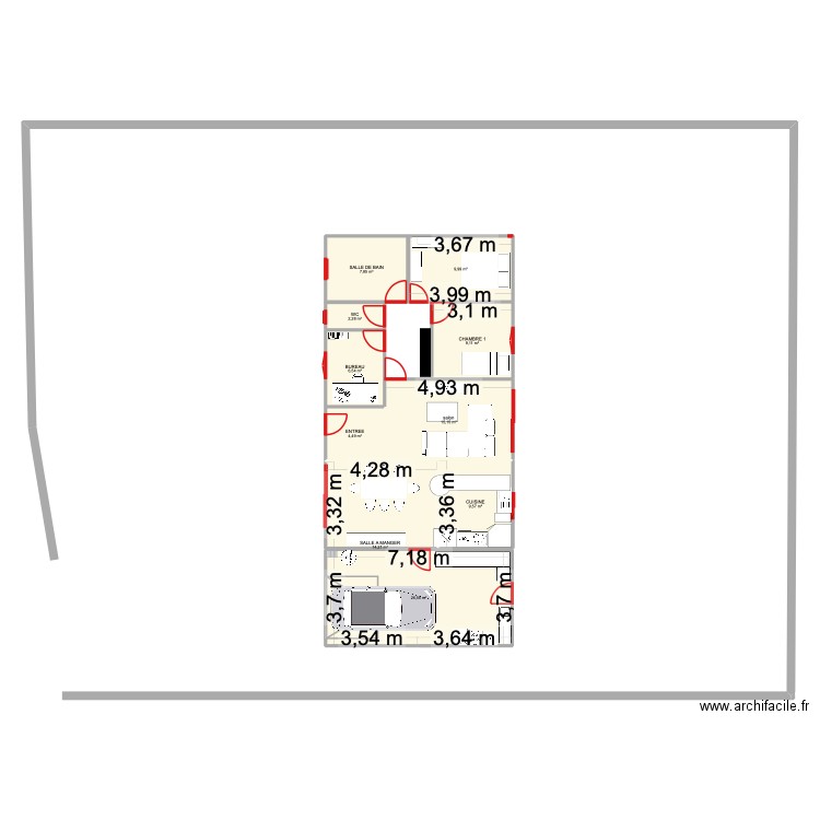 SIMPLE ACTUEL avec terrain. Plan de 10 pièces et 106 m2