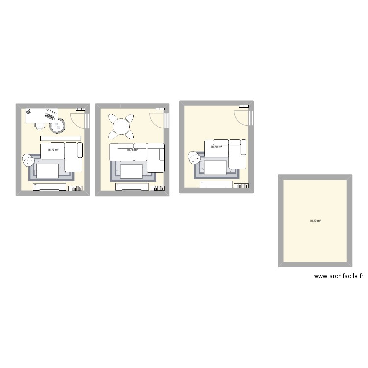 appart. Plan de 4 pièces et 63 m2