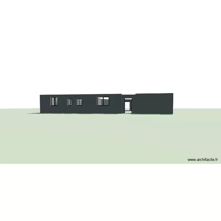 maison avec extension. Plan de 7 Pièces et 35 m²