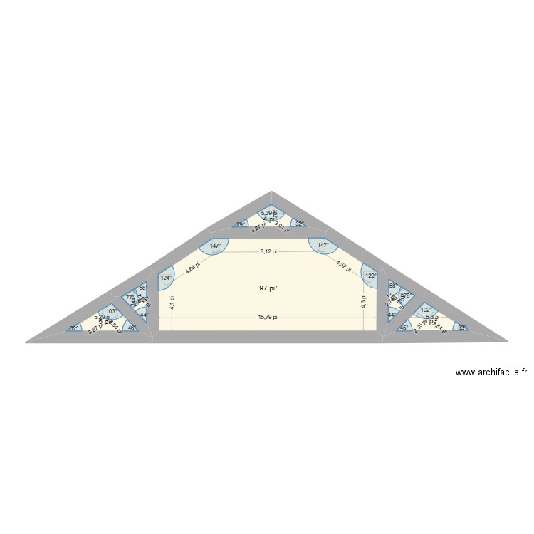 Maison Alain 3. Plan de 6 pièces et 11 m2