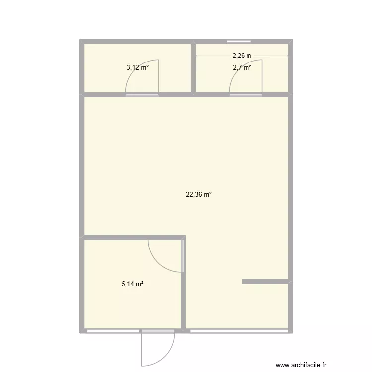 plan de base. Plan de 4  et 33 m²