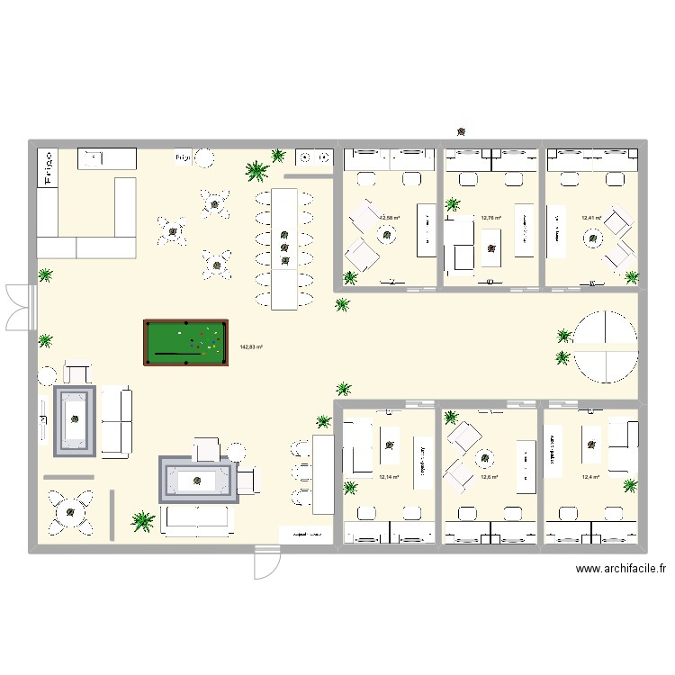 Loges 40x60 (V20. Plan de 7 pièces et 218 m2