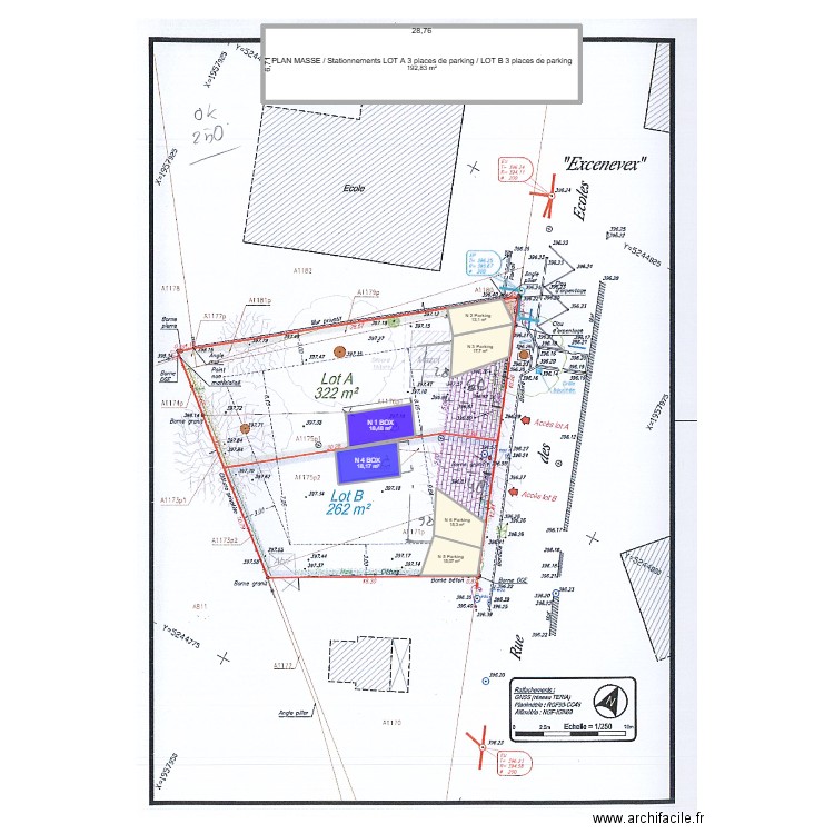 PARKING 220. Plan de 7 pièces et 291 m2