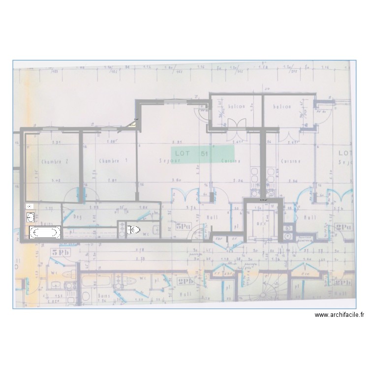 Appartement Archi. Plan de 3 pièces et 0 m2
