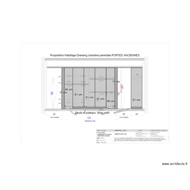 implantation portes dressing. Plan de 0 pièce et 0 m2