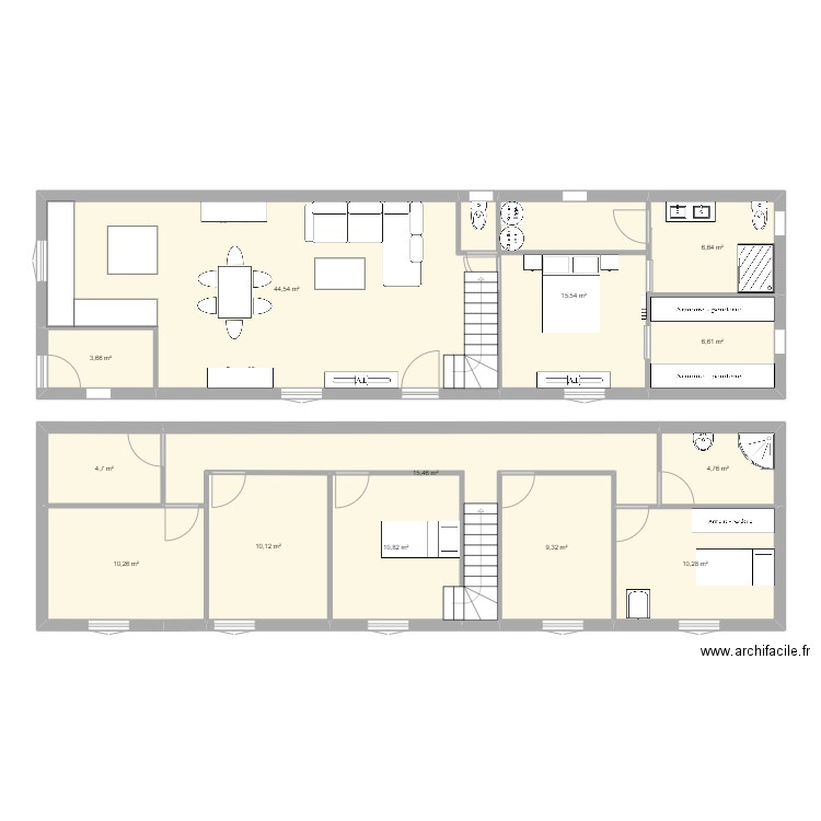 maison. Plan de 13 pièces et 153 m2